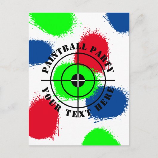 Aangepaste paintball Verjaardagsfeestje verfspatte Briefkaart (Voorkant)