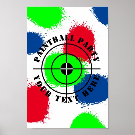 Aangepaste paintball Verjaardagsfeestje verfspatte Poster (Voorkant)