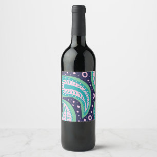 Aangepaste Paisley-labelset voor voedingsmiddelen  Wijn Etiket