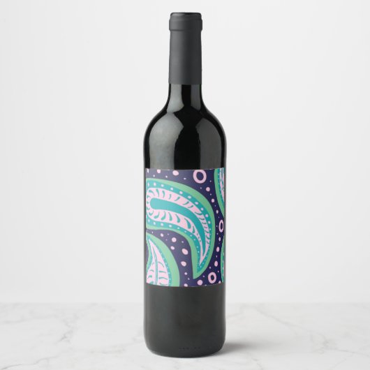 Aangepaste Paisley-labelset voor voedingsmiddelen Wijn Etiket (Voorkant)