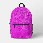 Aangepaste Paisley Magenta Kleurrijk Patroon Esthe Bedrukte Rugzak (Voorkant)