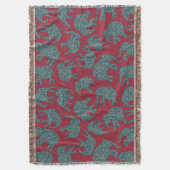 Aangepaste Paisley-olifanten op diepe rode schroef Deken (Voorkant Verticaal)