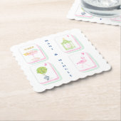Aangepaste Palm Beach Mahjong Kartonnen Onderzetters (Gebogen)