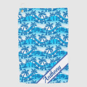 Aangepaste palmbomen en -surfers golfhanddoek (Voorkant)