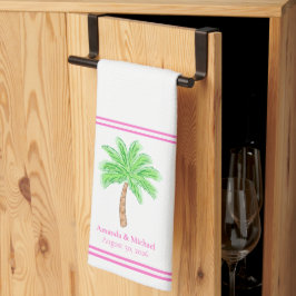 Aangepaste Palmboom Huwelijk / Namen & Huwelijksda Theedoek