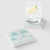 Aangepaste palmboomklep stenen onderzetter (Zijkant)