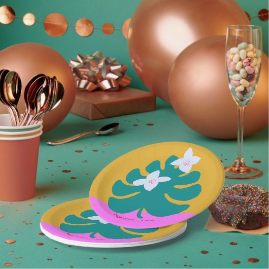 Aangepaste palmnaam verjaardag modern bord op fees (Multi)