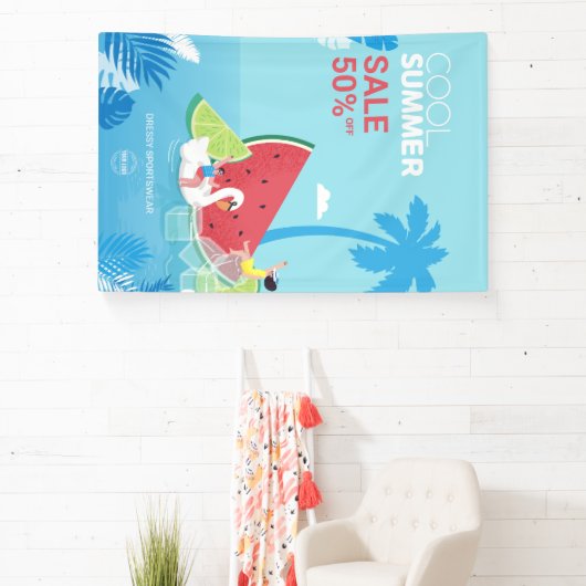 aangepaste PalmTree Einde van het seizoen Sale Zak Spandoek (Insitu)