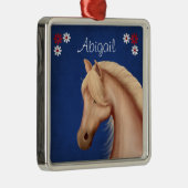 Aangepaste  Palomino-Pony in Flowers Horse Metalen Ornament (Rechts)