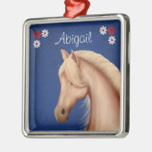 Aangepaste  Palomino-Pony in Flowers Horse Metalen Ornament (Links)