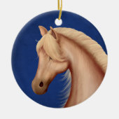 Aangepaste Palomino-Pony Red White Blue Horse Keramisch Ornament (Voorkant)