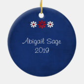 Aangepaste Palomino-Pony Red White Blue Horse Keramisch Ornament (Achterkant)