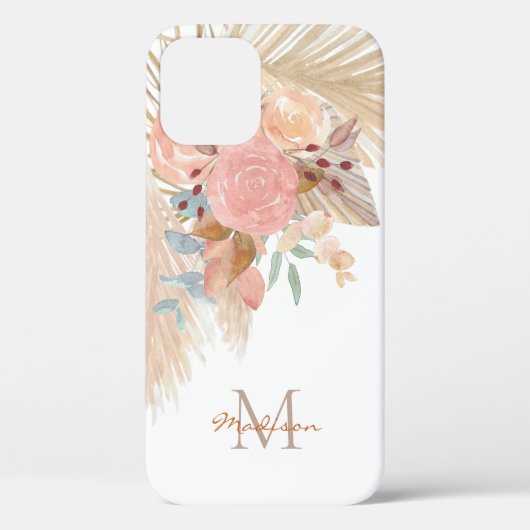 Aangepaste Pampas Grass Blush Pink Floral Case-Mate iPhone Case (Achterkant)