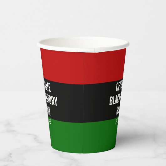 Aangepaste Pan-Afrikaanse Zwarte Geschiedenis Maan Papieren Bekers (Rechts)