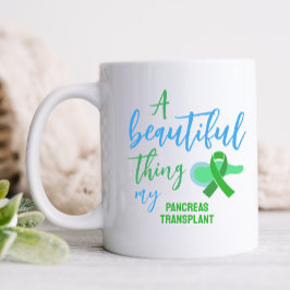 Aangepaste pancreas transplantatie groen lint koffiemok