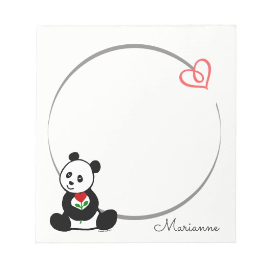 Aangepaste Panda Beer Tiny Heart Note Pad Notitieblok (Voorkant)
