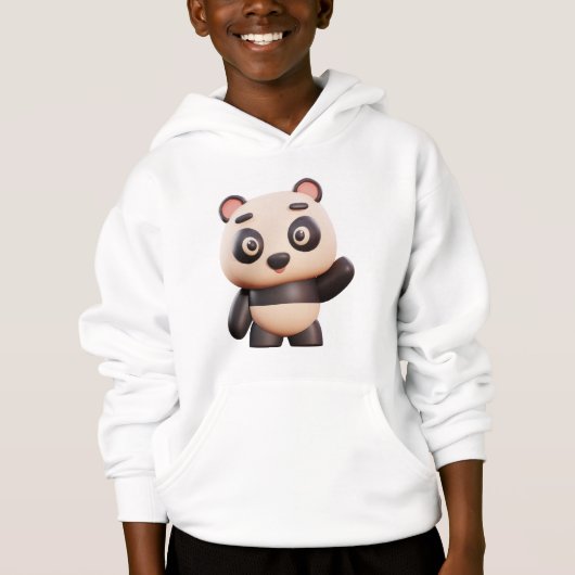 Aangepaste Panda Design Hoodie | T-shirt met lange (Voorkant)