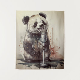 Aangepaste Panda Muziekfabriek Zingende Tapijten Wandkleed