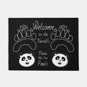 Aangepaste Panda Welkom Mat toevoegen naam wissen (Voorkant)