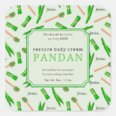 Aangepaste Pandan Restore Body Cream Vierkante Sti Sticker (Voorkant)