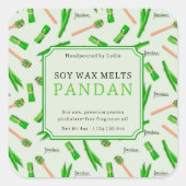 Aangepaste Pandan-was-smeltende vierkante sticker (Voorkant)