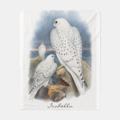 Aangepaste panning Groenlandse valk John Gould Fleece Deken (Voorkant)
