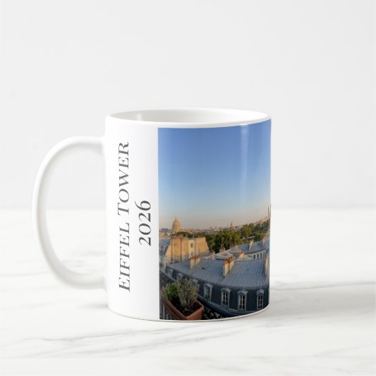 Aangepaste panoramische skyline van Parijs Eiffelt Koffiemok (Links)