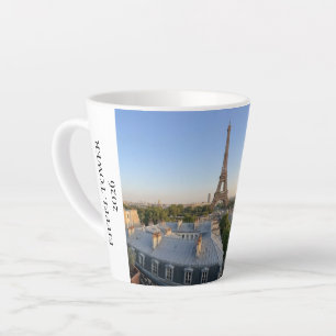 Aangepaste panoramische skyline van Parijs Eiffelt Latte Mok