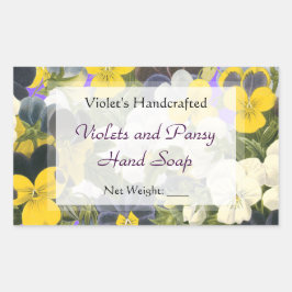 Aangepaste Pansy en Violets Zeep of Craft Stickers