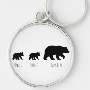 Aangepaste Papa Beer Baby Beer Naam Sleutelhanger