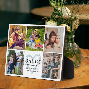 Aangepaste papa Fijne Vaderdag Mooie Fotocollage Fotoplaat