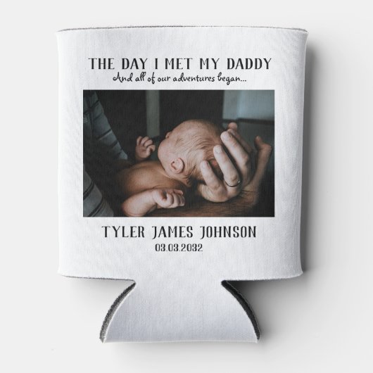 Aangepaste papa foto eerste Vaderdag Blikjeskoeler (Voorkant)