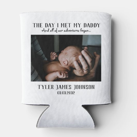 Aangepaste papa foto eerste Vaderdag Blikjeskoeler (Achterkant)