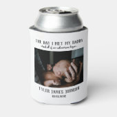 Aangepaste papa foto eerste Vaderdag Blikjeskoeler (Blikje Achterkant)