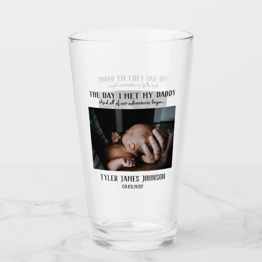 Aangepaste papa foto eerste Vaderdag Glas (Voorkant)