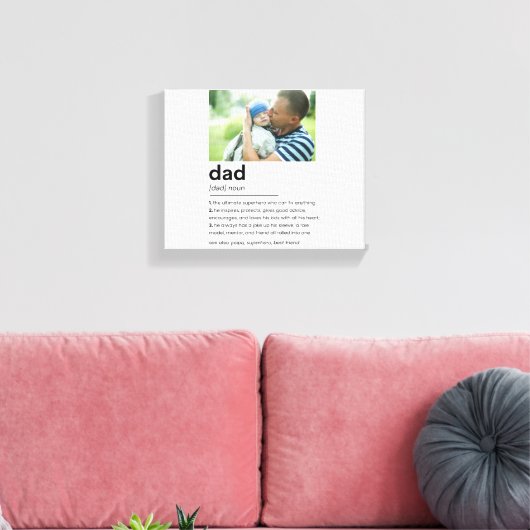 Aangepaste papa foto geschenk, papa definitie canvas afdruk (Insitu (Woonkamer))