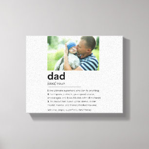 Aangepaste papa foto geschenk, papa definitie canvas afdruk