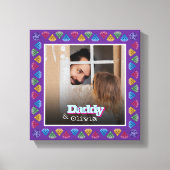 Aangepaste Papa & Me Fotoherinnering – gepersonali Canvas Afdruk (Voorkant)