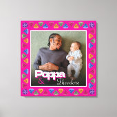 Aangepaste Papa & Me Fotoherinnering – gepersonali Canvas Afdruk (Voorkant)