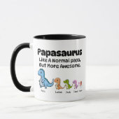 Aangepaste Papa Mok, Papasaurus Dinosaur 4 Kinder Mok (Links)