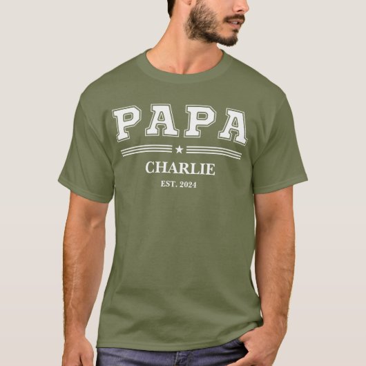 Aangepaste papa naam Vaderdag Gepersonaliseerde Gi T-shirt (Voorkant)