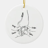 Aangepaste papa of mama met Kind namen gepersonali Keramisch Ornament (Voorkant)