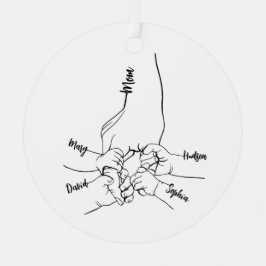 Aangepaste papa of mama met Kind namen gepersonali Metalen Ornament