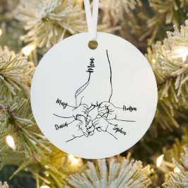 Aangepaste papa of mama met Kind namen gepersonali Metalen Ornament