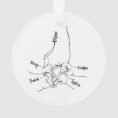 Aangepaste papa of mama met Kind namen gepersonali Ornament (achterkant)