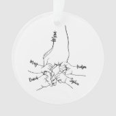 Aangepaste papa of mama met Kind namen gepersonali Ornament (voorkant)