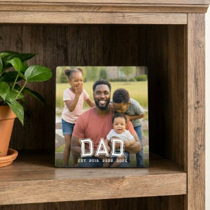 Aangepaste papa opgericht modern vet wit foto fotoplaat