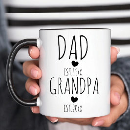 Aangepaste Papa Opgericht Nieuwe Opa Opgericht Tweekleurige Koffiemok