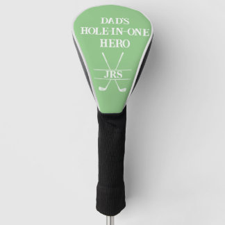 Aangepaste papa's Hole-in-One Hero Initialen Green Golfheadcover