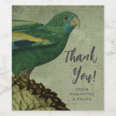 Aangepaste papegaai wijn etiket (Enkel label)